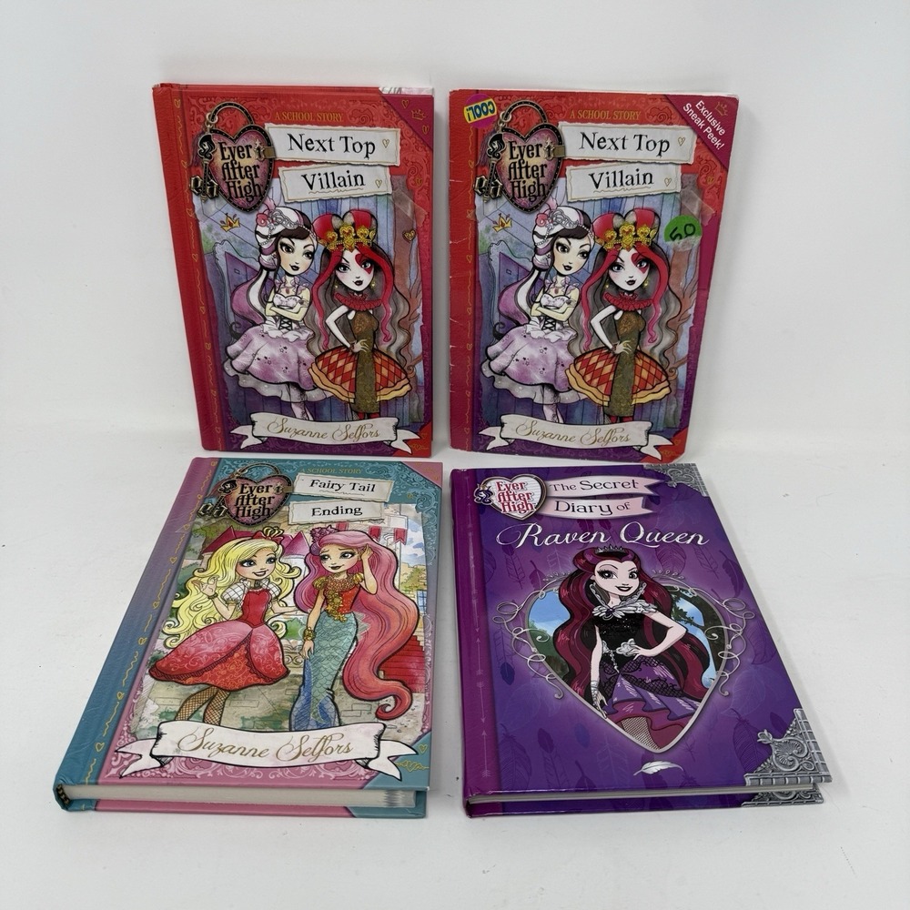 Ever After High Book Hardcover A School Story #1 &6 & Raven Queen
